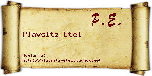 Plavsitz Etel névjegykártya